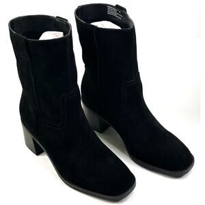 Steve Madden Romney Black Suede Pull On Booties Womens Size 7.5M New $160